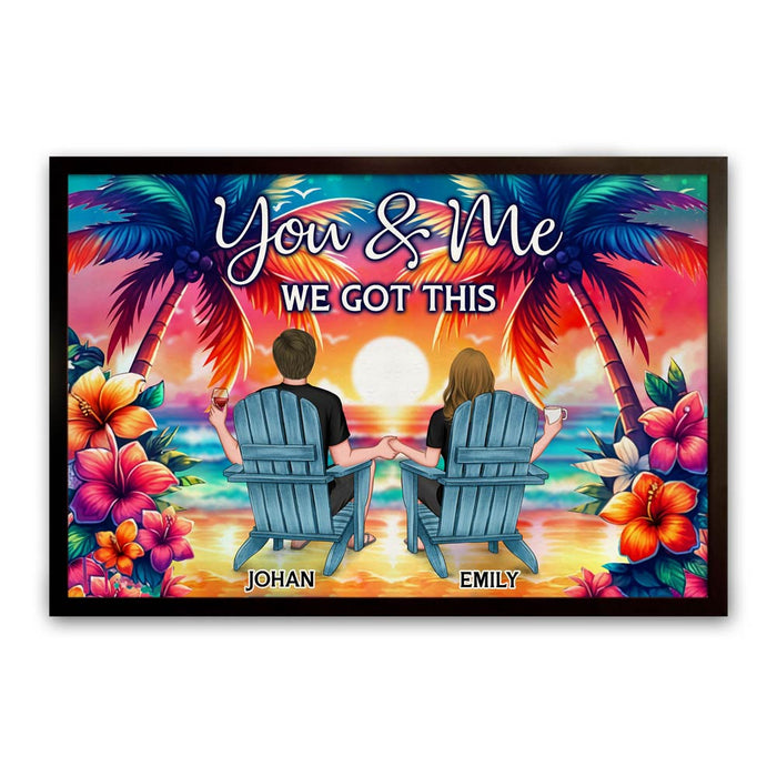 Personalized Meaningful Gift For Couples Back View Couple Sitting Beach Poster 34545 1