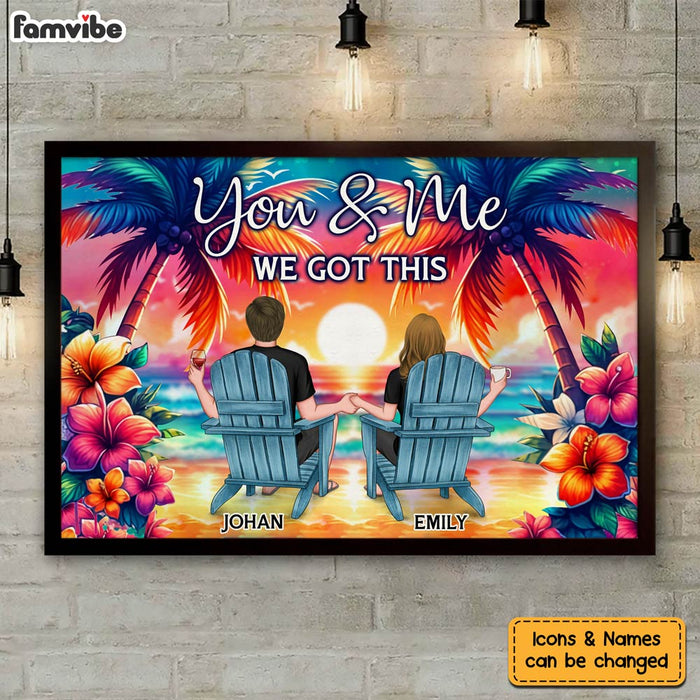 Personalized Meaningful Gift For Couples Back View Couple Sitting Beach Poster 34545 1