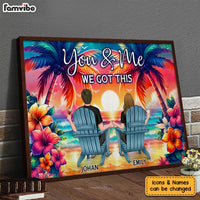 Personalized Meaningful Gift For Couples Back View Couple Sitting Beach Poster 34545 thumb 1