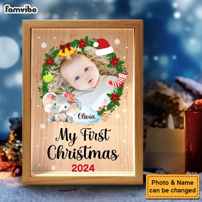 Personalized Gift for Baby First Christmas Upload Photo Picture Frame Light Box 34552 1
