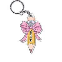 Personalized Gift For Teacher Coquette Pencil Acrylic Keychain 34561 thumb 1