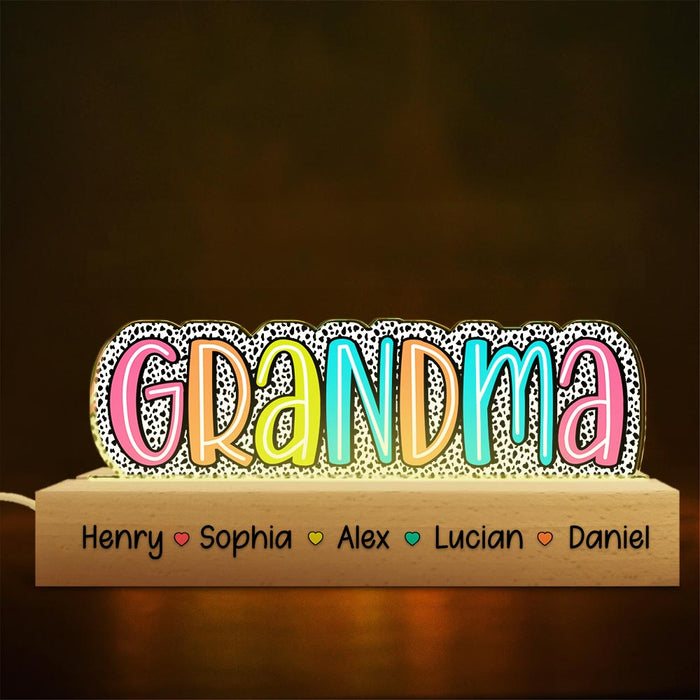 Personalized Gift For Grandma Dalmatian Dots Acrylic Name Night Light 34570 1