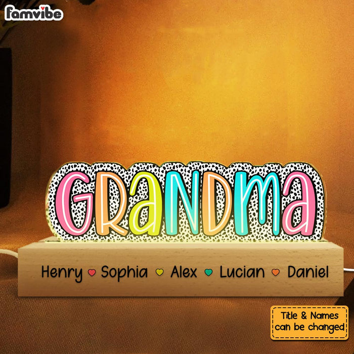 Personalized Gift For Grandma Dalmatian Dots Acrylic Name Night Light 34570 1