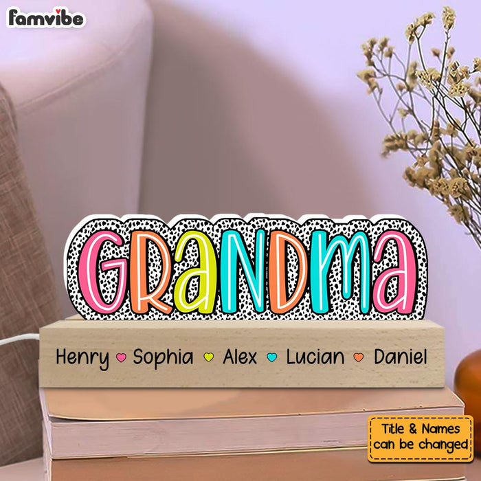 Personalized Gift For Grandma Dalmatian Dots Acrylic Name Night Light 34570 1