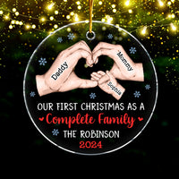 Personalized Gift For Family First Christmas Circle Ornament 34582 thumb 1