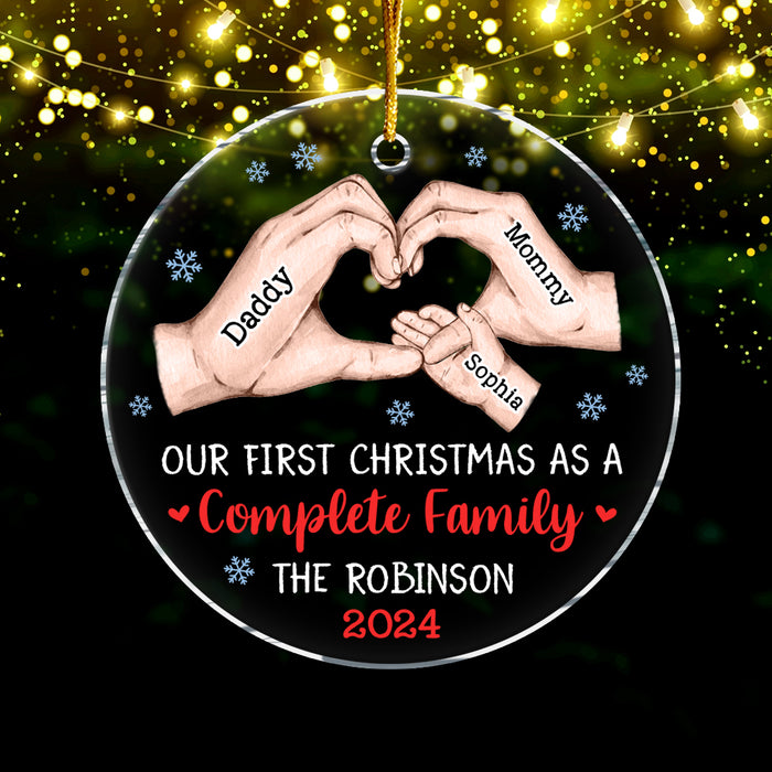 Personalized Gift For Family First Christmas Circle Ornament 34582 1