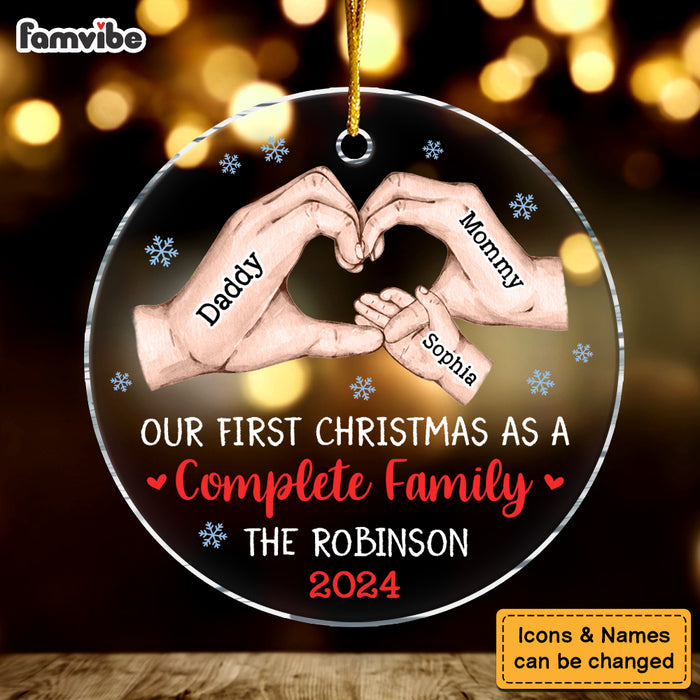 Personalized Gift For Family First Christmas Circle Ornament 34582 1