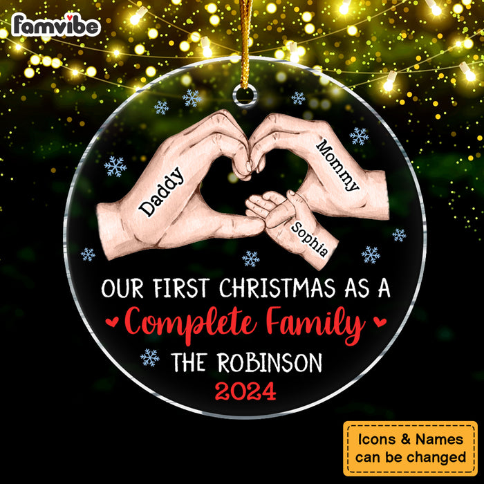 Personalized Gift For Family First Christmas Circle Ornament 34582 1