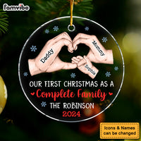 Personalized Gift For Family First Christmas Circle Ornament 34582 thumb 1