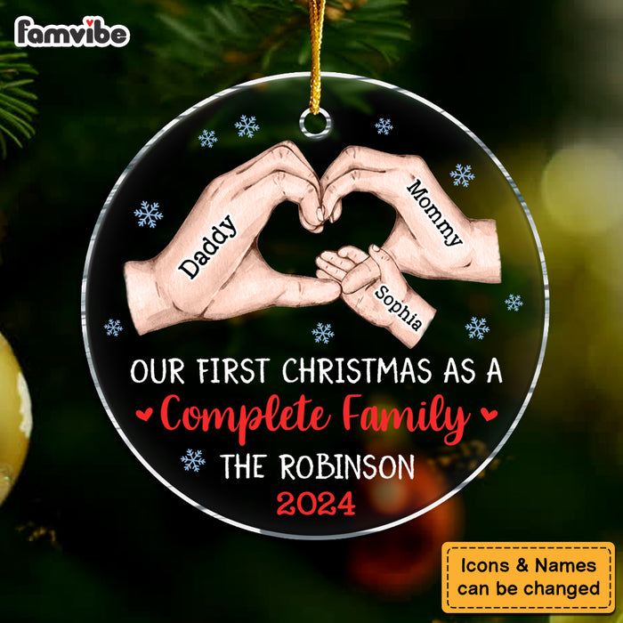 Personalized Gift For Family First Christmas Circle Ornament 34582 1