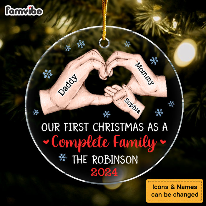 Personalized Gift For Family First Christmas Circle Ornament 34582 1