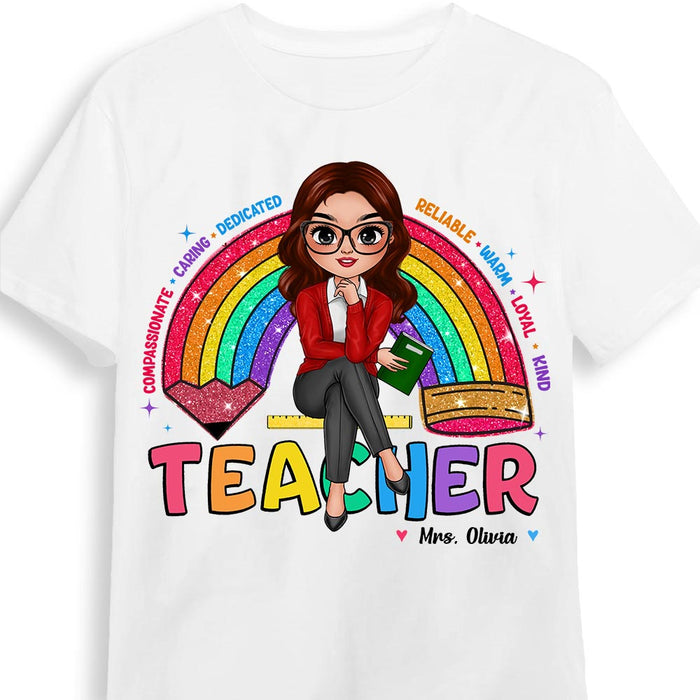 Personalized Gift for Teacher Teach Love Inspire Appreciation Sparkly Shirt - Hoodie - Sweatshirt 34585 1