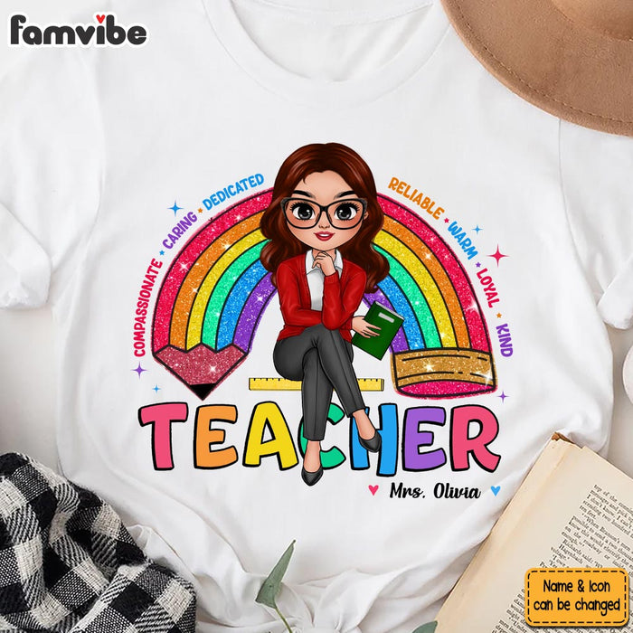 Personalized Gift for Teacher Teach Love Inspire Appreciation Sparkly Shirt - Hoodie - Sweatshirt 34585 1