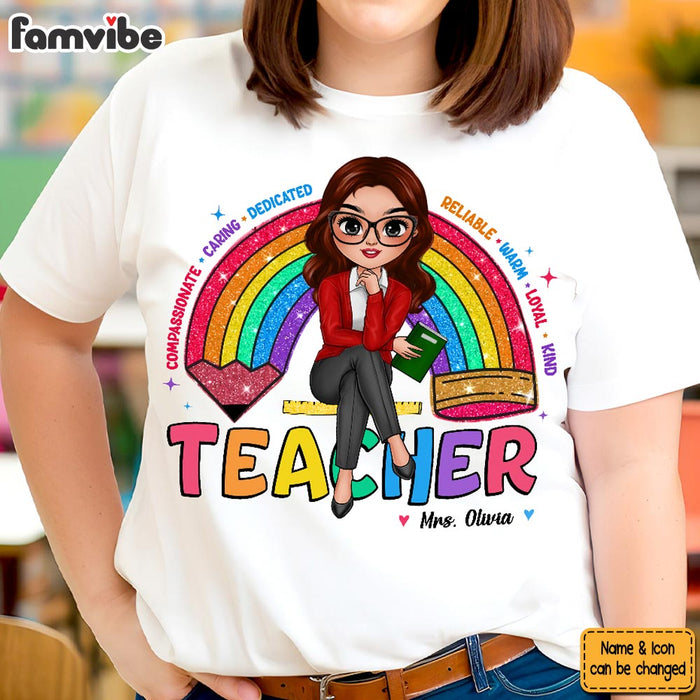 Personalized Gift for Teacher Teach Love Inspire Appreciation Sparkly Shirt - Hoodie - Sweatshirt 34585 1