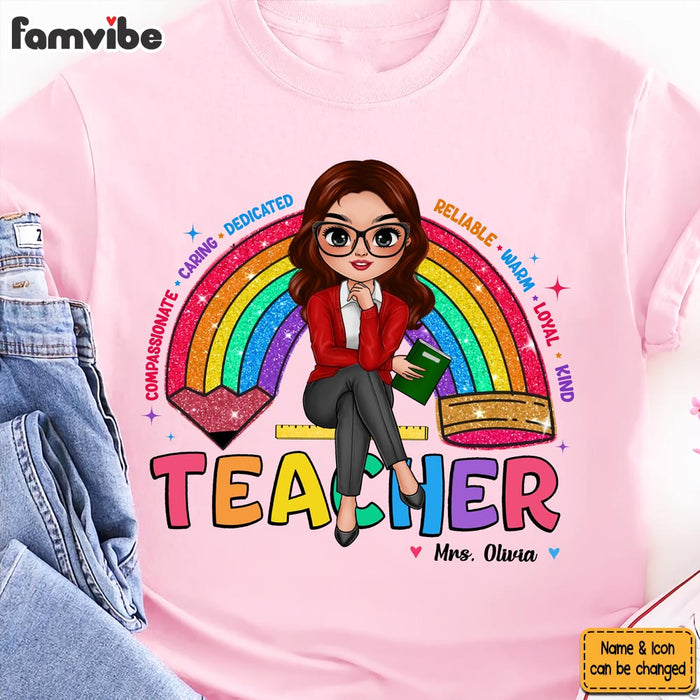 Personalized Gift for Teacher Teach Love Inspire Appreciation Sparkly Shirt - Hoodie - Sweatshirt 34585 1