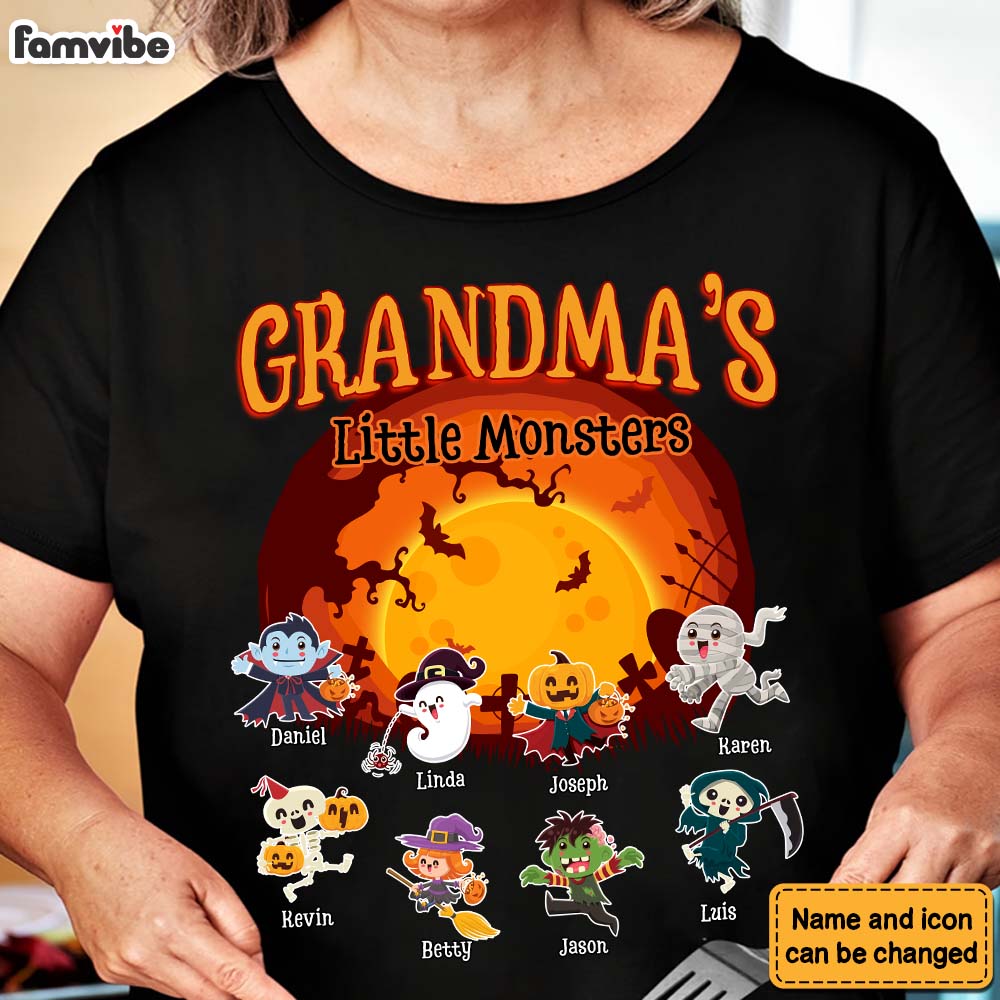 Personalized Gift For Grandma's Little Monsters Halloween Shirt Hoodie Sweatshirt 34589 Primary Mockup