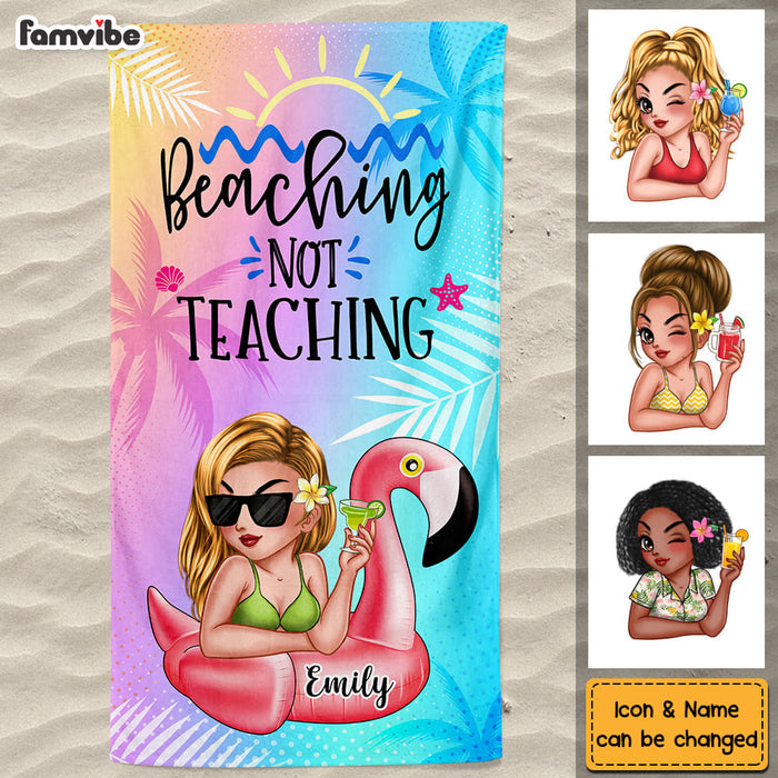 Personalized Gift For Teacher Beaching Not Teaching Teacher Summer Beach Towel 34596 1
