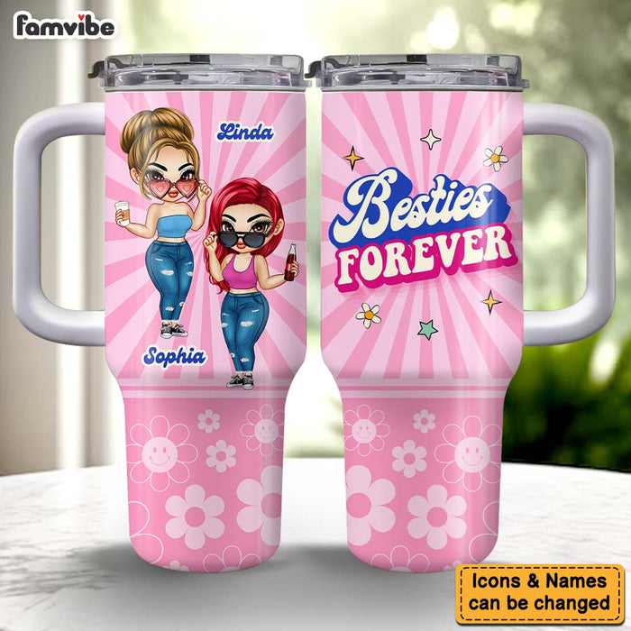 Personalized Gift For Friends Groovy Retro Style 40oz Tumbler With Straw 34606 1