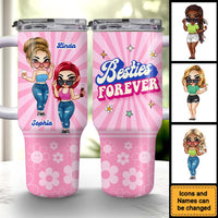 Personalized Gift For Friends Groovy Retro Style 40oz Tumbler With Straw 34606 thumb 1