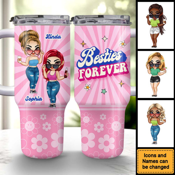 Personalized Gift For Friends Groovy Retro Style 40oz Tumbler With Straw 34606 1
