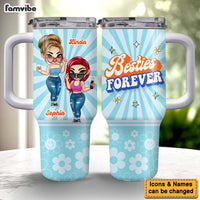 Personalized Gift For Friends Groovy Retro Style 40oz Tumbler With Straw 34606 thumb 1