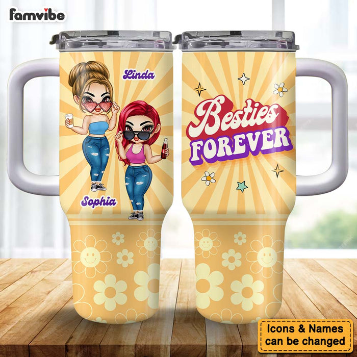 Personalized Gift For Friends Groovy Retro Style 40oz Tumbler With Straw 34606 1