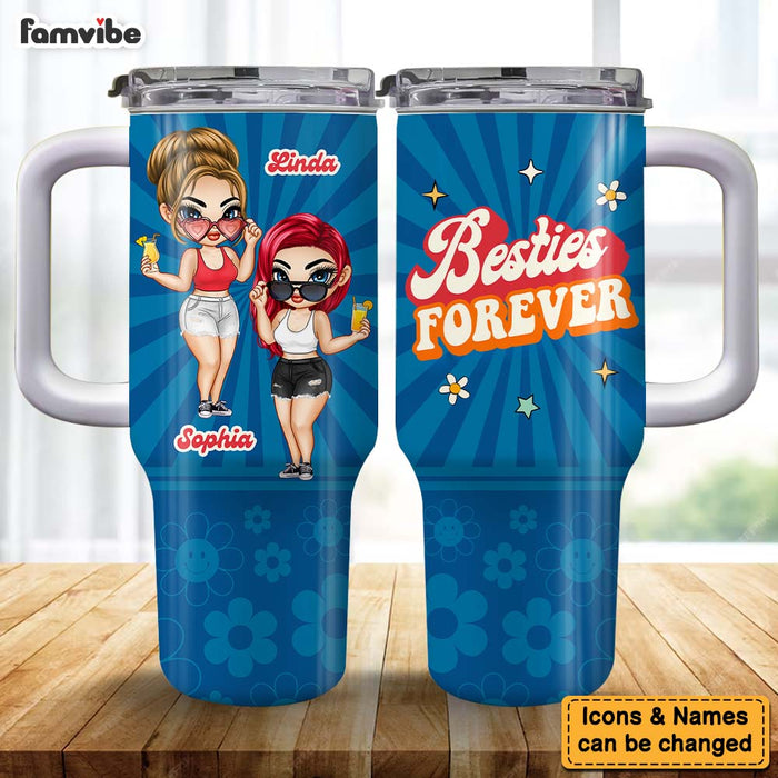 Personalized Gift For Friends Groovy Retro Style 40oz Tumbler With Straw 34606 1