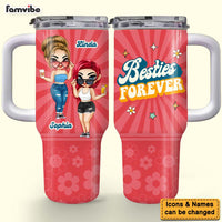 Personalized Gift For Friends Groovy Retro Style 40oz Tumbler With Straw 34606 thumb 1