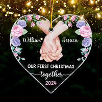 Personalized Gift for Couple Our First Christmas Heart Ornament 34615 thumb 1