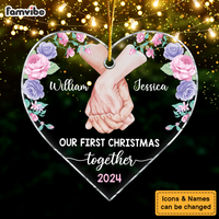 Personalized Gift for Couple Our First Christmas Heart Ornament 34615 thumb 1