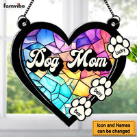 Personalized For Pet Lovers Heart Dog Mom Acrylic Suncatcher Ornament 34620 thumb 1