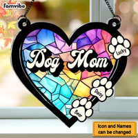 Personalized For Pet Lovers Heart Dog Mom Acrylic Suncatcher Ornament 34620 thumb 1