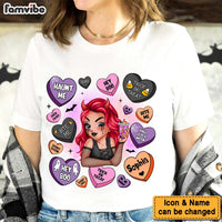 Personalized Gift For Woman Candy Hearts Halloween Shirt - Hoodie - Sweatshirt 34625 thumb 1