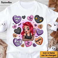 Personalized Gift For Woman Candy Hearts Halloween Shirt - Hoodie - Sweatshirt 34625 thumb 1