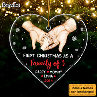 Personalized Gift For Family First Christmas Heart Ornament 34626 thumb 1