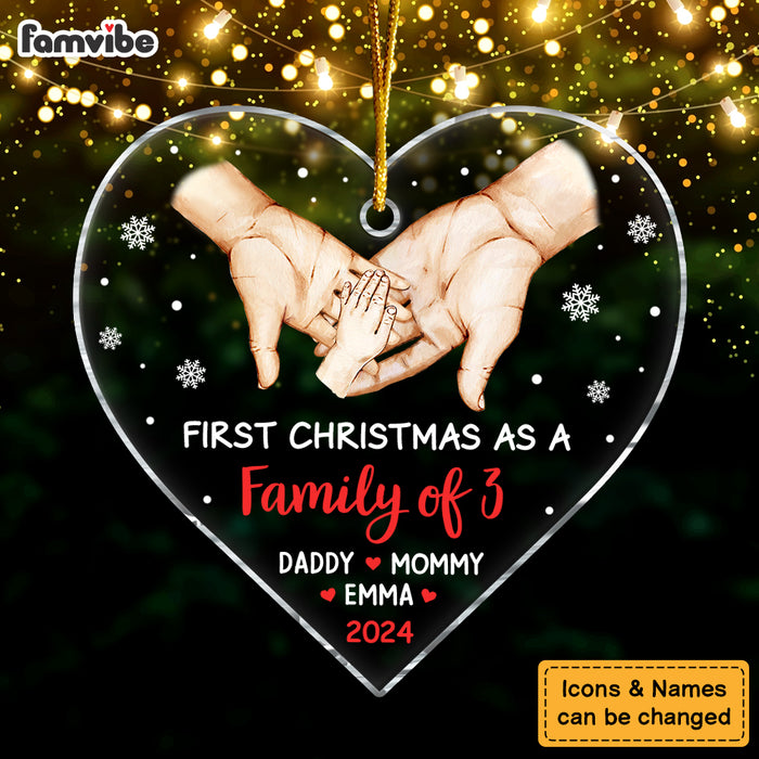 Personalized Gift For Family First Christmas Heart Ornament 34626 1