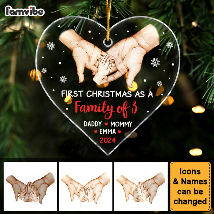 Personalized Gift For Family First Christmas Heart Ornament 34626 1