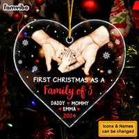 Personalized Gift For Family First Christmas Heart Ornament 34626 thumb 1