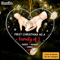 Personalized Gift For Family First Christmas Heart Ornament 34626 thumb 1