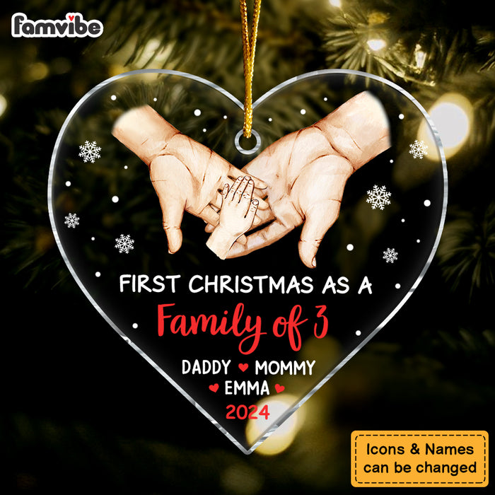 Personalized Gift For Family First Christmas Heart Ornament 34626 1