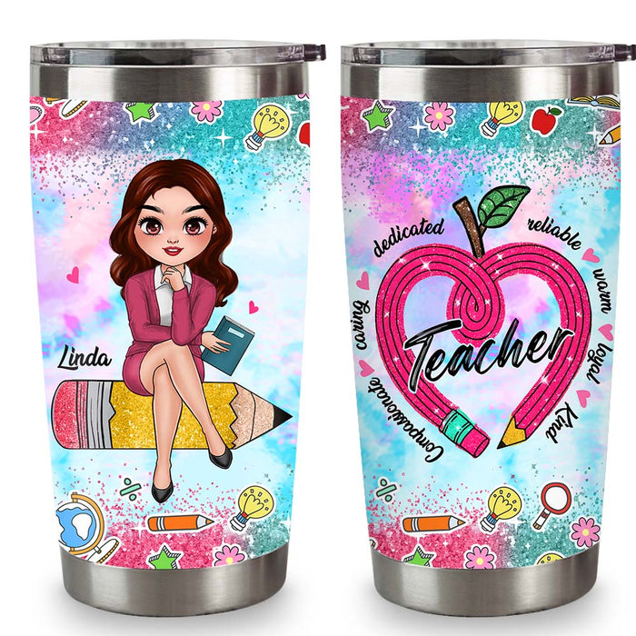 Personalized Gift For Teachers Teach Love Inspire Steel Tumbler 34628 1