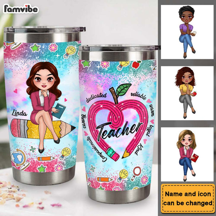 Personalized Gift For Teachers Teach Love Inspire Steel Tumbler 34628 1