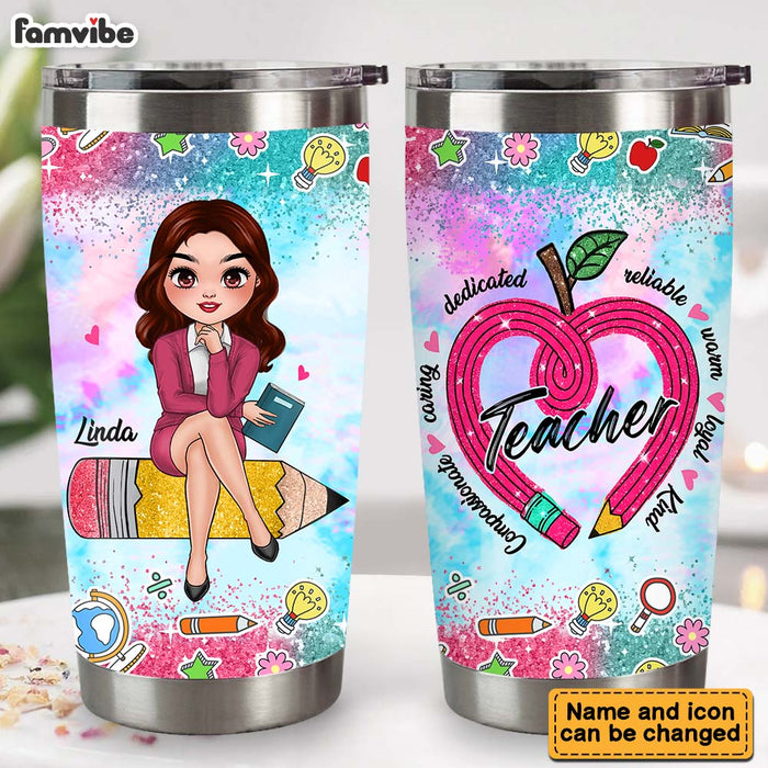Personalized Gift For Teachers Teach Love Inspire Steel Tumbler 34628 1
