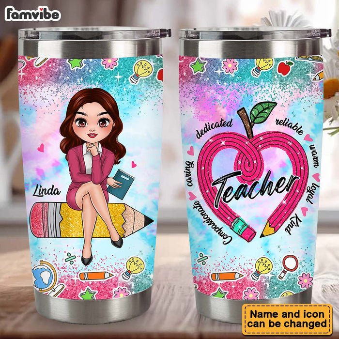 Personalized Gift For Teachers Teach Love Inspire Steel Tumbler 34628 1