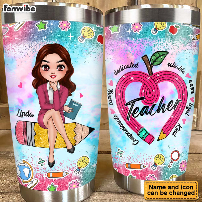 Personalized Gift For Teachers Teach Love Inspire Steel Tumbler 34628 1