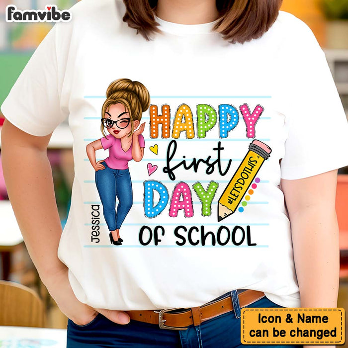 Personalized Appreciation Gift For Teacher Happy First Day Of School Shirt - Hoodie - Sweatshirt 34631 1