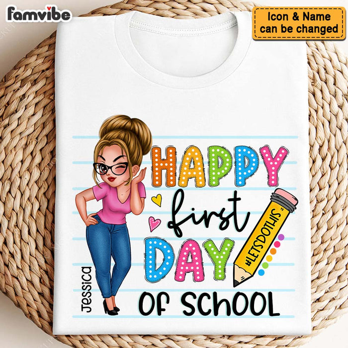 Personalized Appreciation Gift For Teacher Happy First Day Of School Shirt - Hoodie - Sweatshirt 34631 1