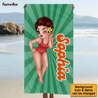 Personalized Groovy Retro Style Name Custom Beach Towel 34641 thumb 1