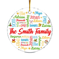 Personalized Gift For Family Word Art Names Circle Ornament 34643 thumb 1
