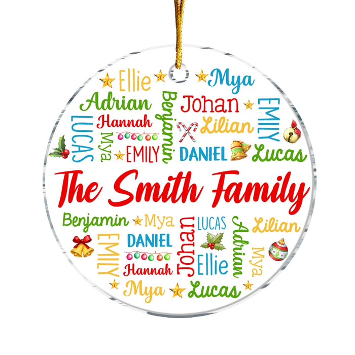 Personalized Gift For Family Word Art Names Circle Ornament 34643 1